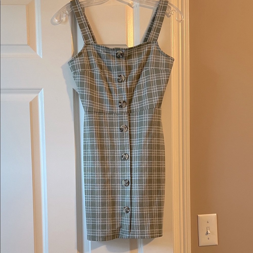 EUC ALTARD STATE Plaid Button-Down Dress